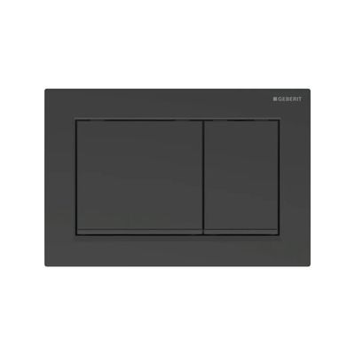 Geberit Drukplaat Omega 30 voor 2-toets Spoeling met Zwarte Designstroken Mat Zwart