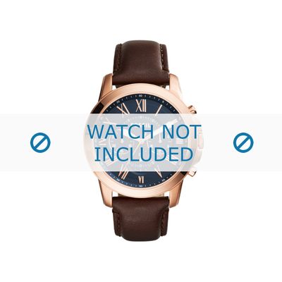 Horlogeband Fossil FS5068 Leder Bruin 22mm