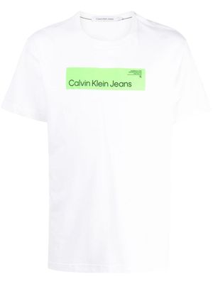 Calvin Klein t-shirt en coton à logo imprimé - Blanc