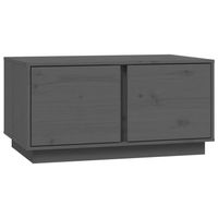 The Living Store Salontafel - Massief grenenhout - 80 x 50 x 40 cm - Grijs