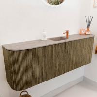 Toiletmeubel Mondiaz Joya Dlux | 123.2 cm | Meubelkleur Dusk | Faye wastafel Saba Wasbak Midden | 1 kraangat