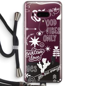 Good vibes: HTC U12+ Transparant Hoesje met koord