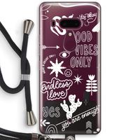 Good vibes: HTC U12+ Transparant Hoesje met koord