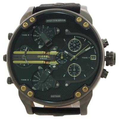 Diesel heren Mr. Daddy 2.0 chronograaf zwart lederen horloge DZ7348