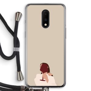 I drink wine: OnePlus 7 Transparant Hoesje met koord