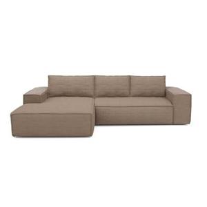 Slaapbank hoek links dunlopillo corduroy taupe 140cm