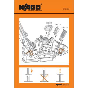 Wago 210-423 zelfklevend teken Zwart, Oranje, Wit