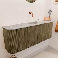 Toiletmeubel Mondiaz Joya Dlux | 113.2 cm | Meubelkleur Dusk | Faye wastafel Glace Wasbak Midden | Zonder kraangat(en)