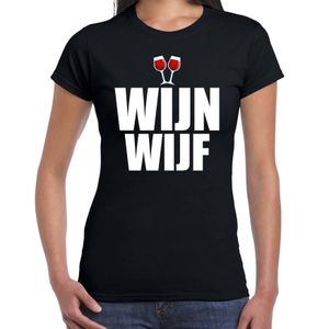 Drank t-shirt wijn wijf zwart voor dames - Drank / wijn t-shirt