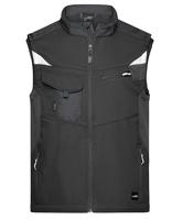 James & Nicholson JN845 Workwear Softshell Vest -STRONG- - Black/Black - XL