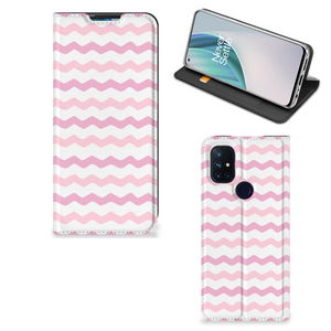 OnePlus Nord N10 5G Hoesje met Magneet Waves Roze