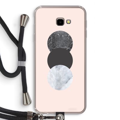 Marmeren cirkels: Samsung Galaxy J4 Plus Transparant Hoesje met koord