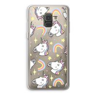 Rainbow Unicorn: Samsung Galaxy A8 (2018) Transparant Hoesje