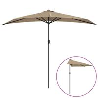 The Living Store tuinparasol - halfrond - 270 x 144 x 222 cm - taupe - thumbnail