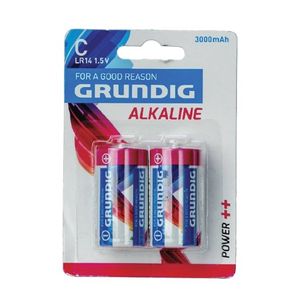Grundig batterijen alkaline C/LR14 3000 mAh 2 stuks