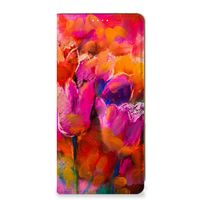 Bookcase Samsung Galaxy A71 Tulips
