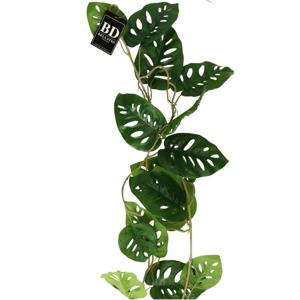 Bellatio Design kunstplant/hangplant slinger - Gatenplant - groen - 120 cm