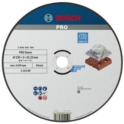 Bosch Professional Doorslijpschijf PRO Stone 230x22,23mm VE=1 - 2608603180