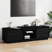 Tv-meubel 140x35x40 cm massief grenenhout zwart