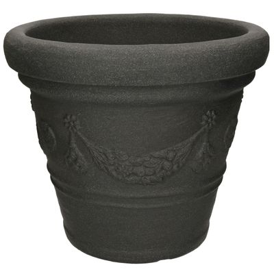 Antraciet grijze bloempot 36 cm