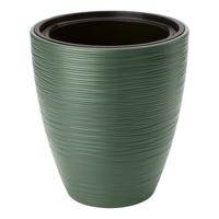 Form Plastic Plantenpot/bloempot Gobi - kunststof - groen - D40 x H32 cm - met binnenpot - thumbnail