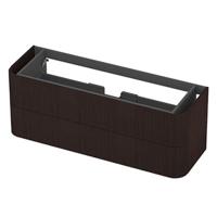 INK - Afgeronde Onderkast Fineer 2 Laden Softclose met Gefreesd Front Tbv Grepen - 1400x450x520 Mm - Dark Veneer