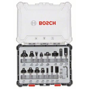 Freesset, 6 mm schacht, 15-delig Bosch Accessories 2607017471