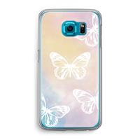 White butterfly: Samsung Galaxy S6 Transparant Hoesje - thumbnail