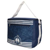 Gerimport koeltas schoudertas voor het strand - 18 liter - blauw met leuke print - 25 x 31 x 27 cm