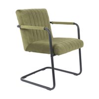 Dutchbone Stitched armstoel velvet olive