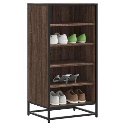 VidaXL Schoenenrek 48x38x97,5 cm bewerkt hout bruin eikenkleurig