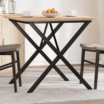Eettafel X-frame 90x90x75,5 cm massief grenenhout en staal