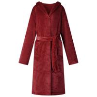 VidaXL Badjas hoodie bordeaux rood l flanel
