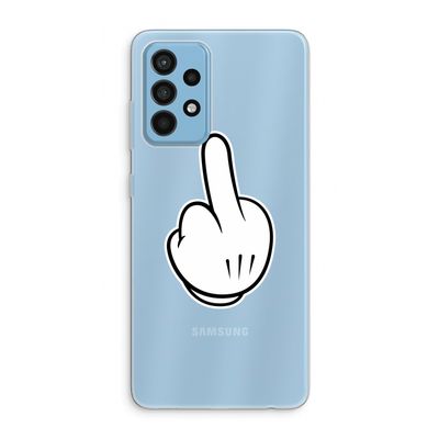 Middle finger white: Samsung Galaxy A52 Transparant Hoesje