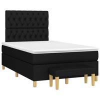 Boxspring met matras stof zwart 120x190 cm