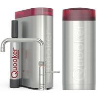 Quooker Classic Fusion Square Keukenkraan Set - Kokend Warm- en Koud Water - RVS - Inclusief COMBI Reservoir & CUBE - Direct Gekoeld Bruisend Water