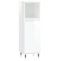 The Living Store Badkaast - - Opbergruimte - 30x30x100 cm - Hoogglans wit