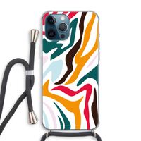 Colored Zebra: iPhone 12 Pro Max Transparant Hoesje met koord