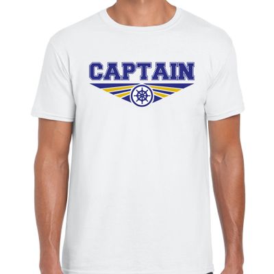 Captain t-shirt wit heren - Beroepen shirt