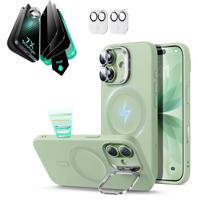 iPhone 17 Cloud Soft Magnetic Case (Camera Control, Stash Stand) Armorite Privacy Protection Bundle - Sage Green