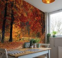 Fotobehang berg herfst met veel bladeren Fotobehang berg herfst met veel bladeren