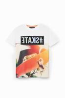100% katoenen skate T-shirt - WHITE - 7/8