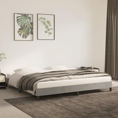 Bedframe zonder matras 200x200 cm fluweel lichtgrijs