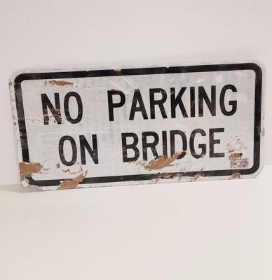 No Parking On Bridge Metalen Straat Bord - Origineel