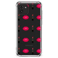 Samsung Galaxy A03 Doorzichtige Silicone Hoesje Lipstick Kiss