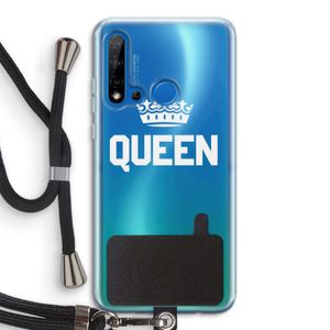 Queen zwart: Huawei P20 Lite (2019) Transparant Hoesje met koord