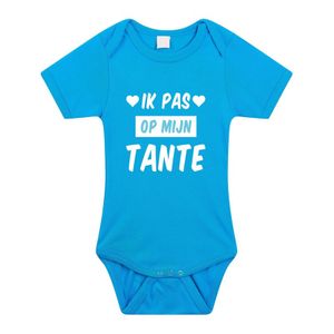 Ik pas op mijn tante cadeau baby rompertje blauw voor jongens