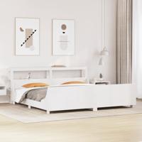 Bedframe zonder matras massief grenenhout wit 180x200 cm