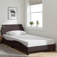 Bedframe "Dover" 100x200 cm stof donkerbruin
