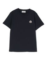 Moncler Enfant t-shirt en coton à patch logo - Bleu - thumbnail